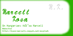 marcell kosa business card